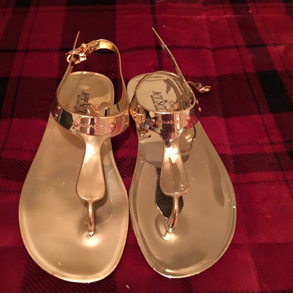 Michael Kors rose gold sandals